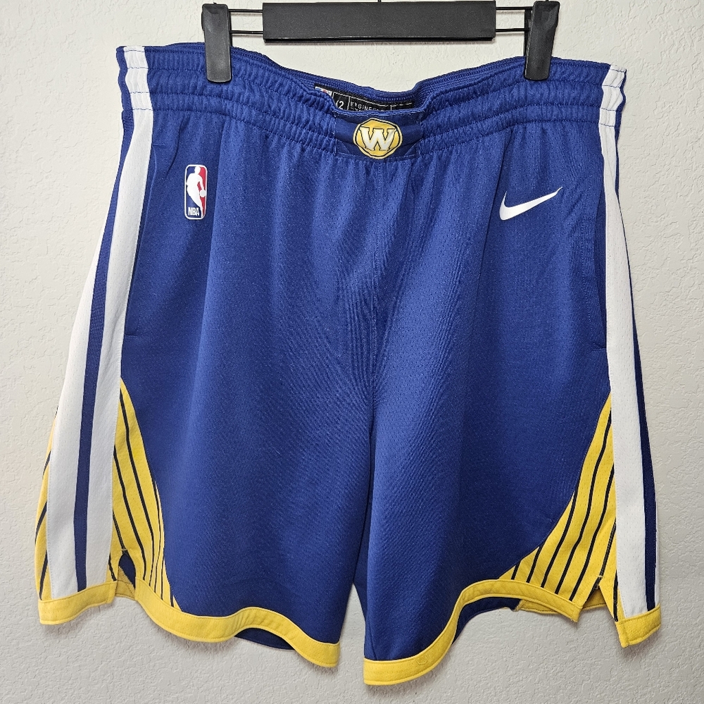 Mens Nike NBA Authentics Golden State Warriors Blue Size 42 (XL)